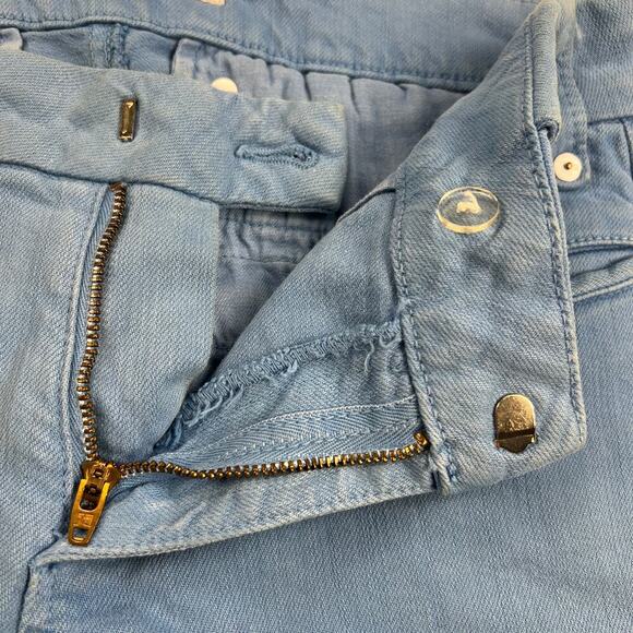 Joe’s Jeans Twill Denim Mid Rise Trouser Jeans Malibu Blue White Rivets Size 28 - Picture 12 of 13